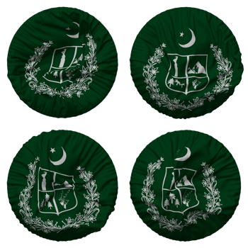 Government of Gilgit Baltistan Flag in Round Shape Isolated with Four Different Waving Style, Bump Texture, 3D Rendering png