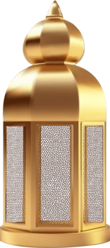 Golden Islamic Lantern Isolated. png