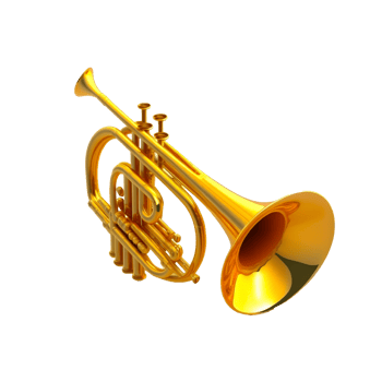 Golden trumpet transparent png