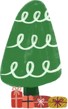 Christmas tree and gifts png