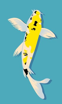 Koi fish. Vector illustration in flat style