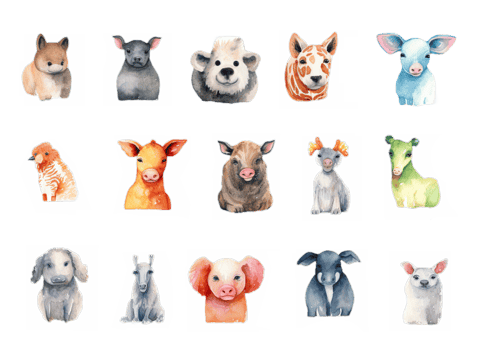 Animal watercolor clipart, Transparent File, Free - Artwork png