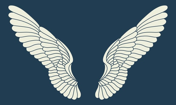 Vector logo icon white angel wings