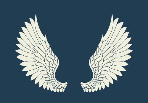 Vector logo icon white angel wings