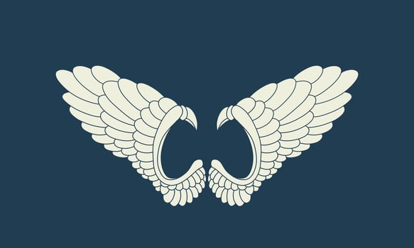 Vector logo icon white angel wings