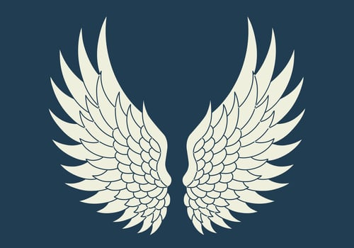 Vector logo icon white angel wings