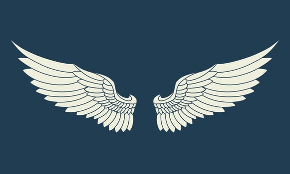 Vector logo icon white angel wings