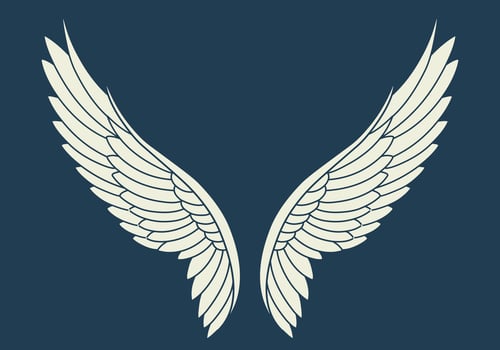 Vector logo icon white angel wings