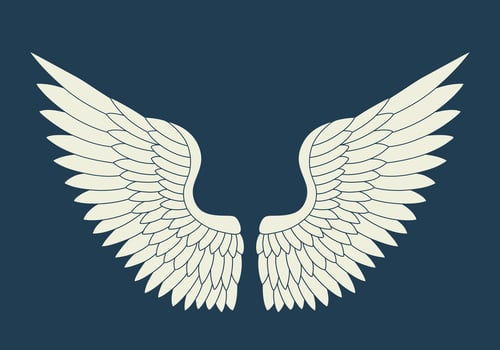 Vector logo icon white angel wings
