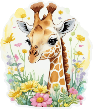 Head of Giraffe Sticker with png