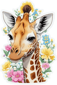Giraffe Head Sticker with png
