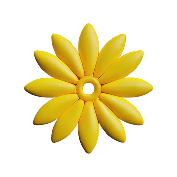 3d yellow flower png