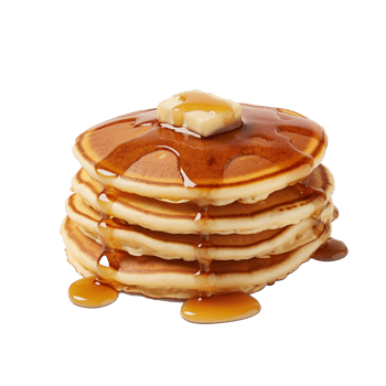 Pancakes isolated on background with png