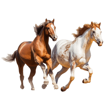 running horse isolated on background with png