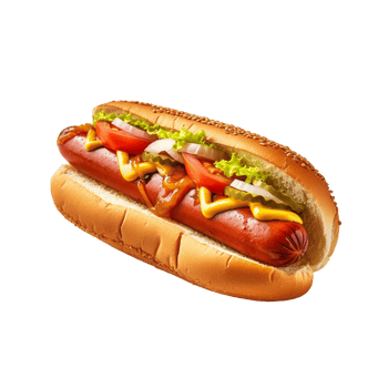 Hot Dog isolated on background with png