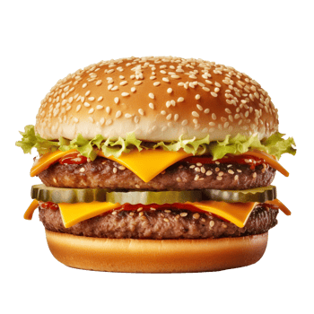 Hamburger isolated on background with png
