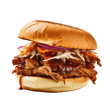 Hamburger isolated on background with png
