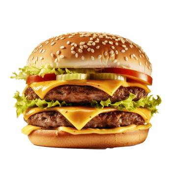 Hamburger isolated on background with png