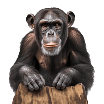 chimpanzee isolated on background with png