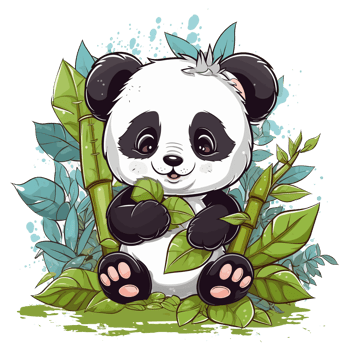 Beautiful Panda Playing In Garden - png