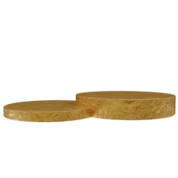 3d render gold podium pedestal for product display, luxury cylinder blank stage png