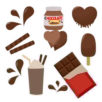 chocolate set decoration vector