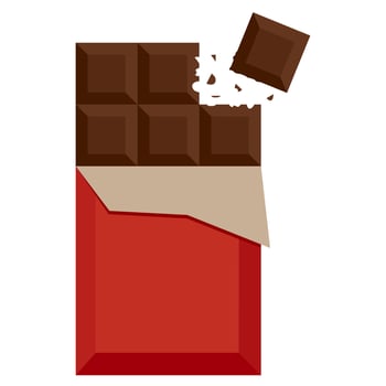 chocolate stick red wrap with bite marks vector