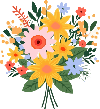 Tropical Summer Flower Bouquet, Exotic Paradise Blooms png