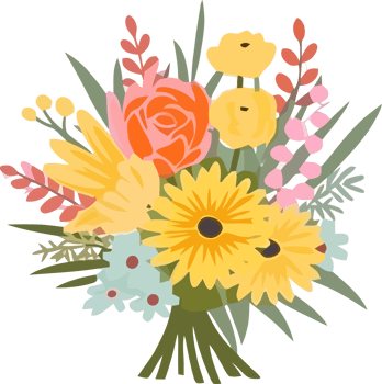 Wildflower Summer Bouquet, Natures Vibrant Mix png