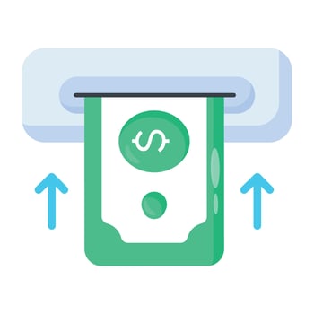 Trendy Cash Withdrawal vector