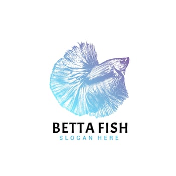Vintage Betta Fish Logo Design Template vector