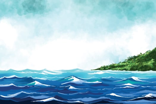 Ocean underwater blue wave background vector