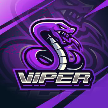 Viper snake mascot logo design vector