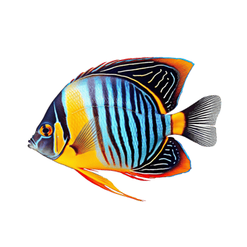 Tropical fish isolated on transparent background, created with png