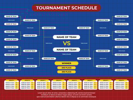 Complete tournament schedule from group to champion vector