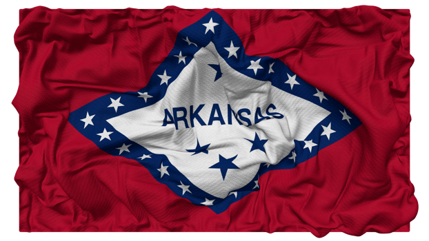 State of Arkansas Flag Waves with Realistic Bump Texture, Flag Background, 3D Rendering png