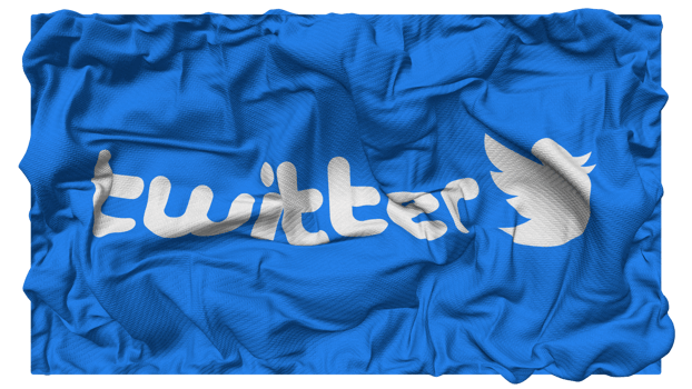 Twitter Flag Waves with Realistic Bump Texture, Flag Background, 3D Rendering png