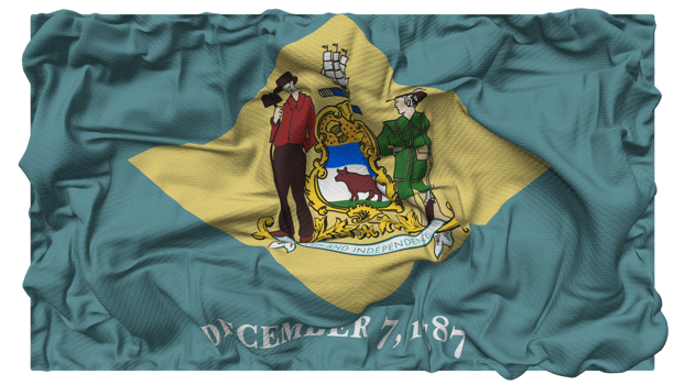 State of Delaware Flag Waves with Realistic Bump Texture, Flag Background, 3D Rendering png