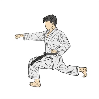 illustration of karate figter vector