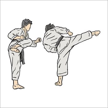 illustration of karate figter vector