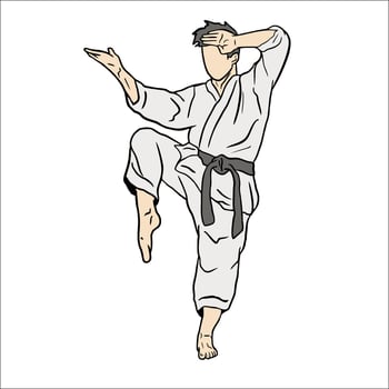 illustration of karate figter vector