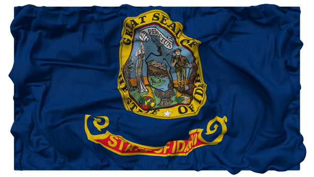 State of Idaho Flag Waves with Realistic Bump Texture, Flag Background, 3D Rendering png