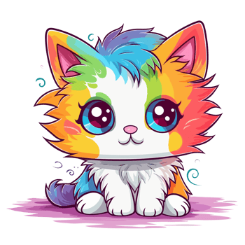 Beautiful Rainbow Cat - png