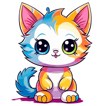 Beautiful Rainbow Cat - png