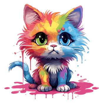 Beautiful Rainbow Cat - png