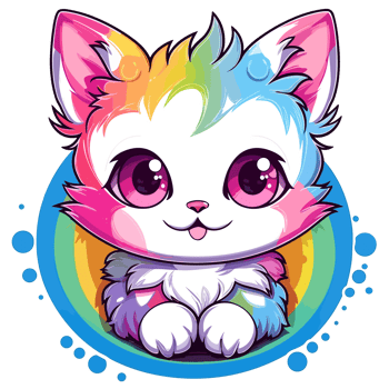 Beautiful Rainbow Cat - png