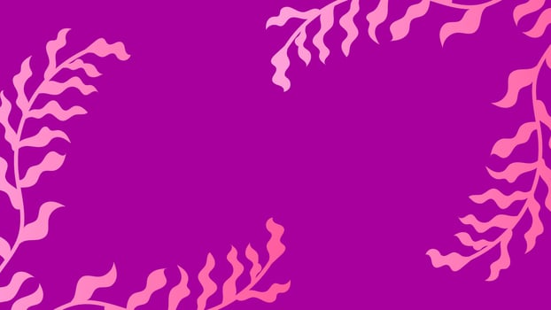Abstract purple background of floral shapes, lines on white background with blank space in center for text. Minimalist wavy background. vector