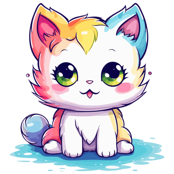 Beautiful Rainbow Cat - png