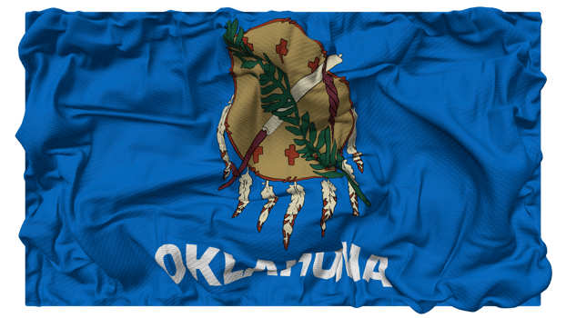 State of Oklahoma Flag Waves with Realistic Bump Texture, Flag Background, 3D Rendering png