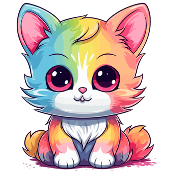 Beautiful Rainbow Cat - png